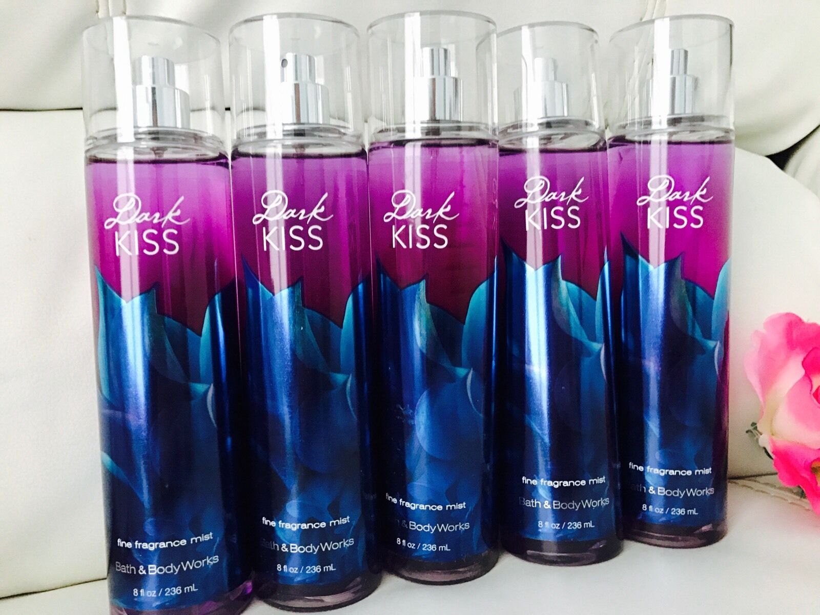 5 Bath & Body Works Dark Kiss fragrance body mist spray Full Size