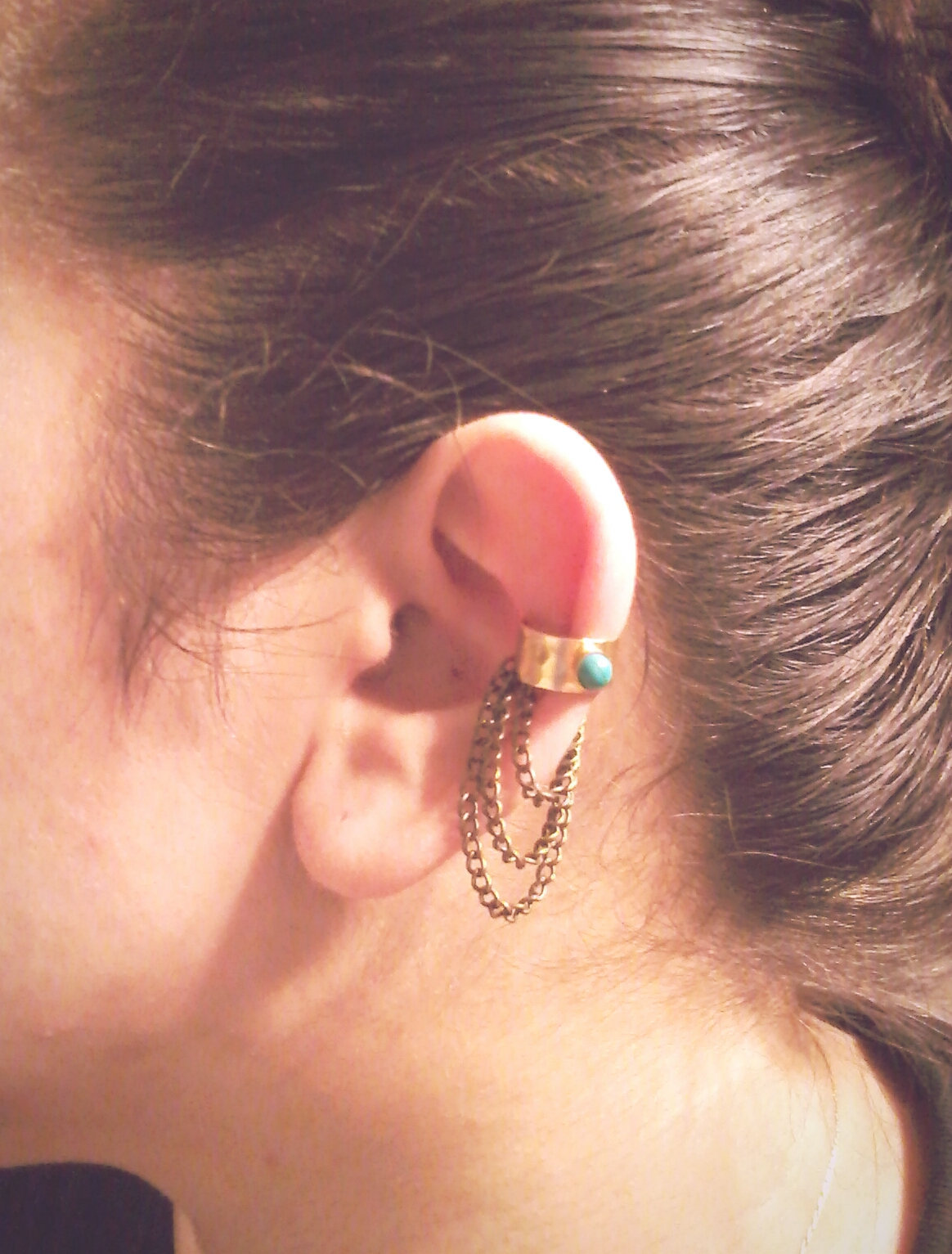 Turquoise Armor Ear Cuff No Piercing Ear Cuff Bohemian Ear Cuff Boho