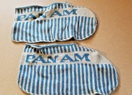 Vintage PAN AM Airlines Knitted Slippers Socks Mid Century Airline Colle... - $8.99