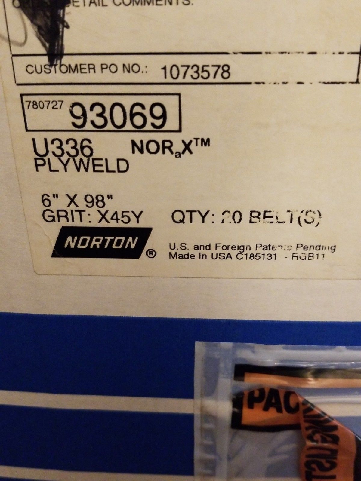norton Premium Abrasive Sanding Belts 2-1//2/" x 48/" A//O 80 grit USA 21520