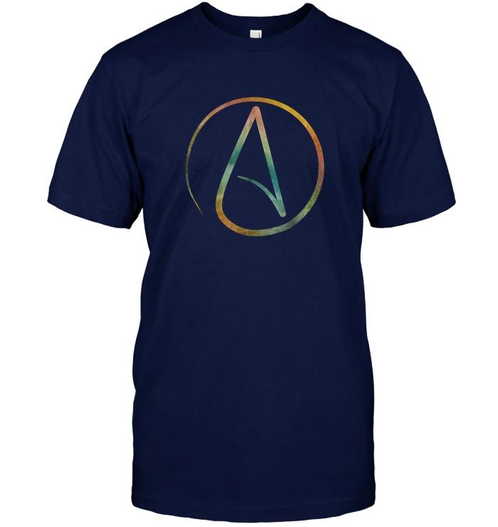 Atheist Logo Shirt Atheism Symbol Rainbow LGBTQ T shirt Vintage Men ...