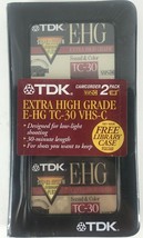 2 Pack TDK VHSC EHG TC-30 Extra High Grade Camcorder Tape VHS-C w/ Bonus... - $6.95