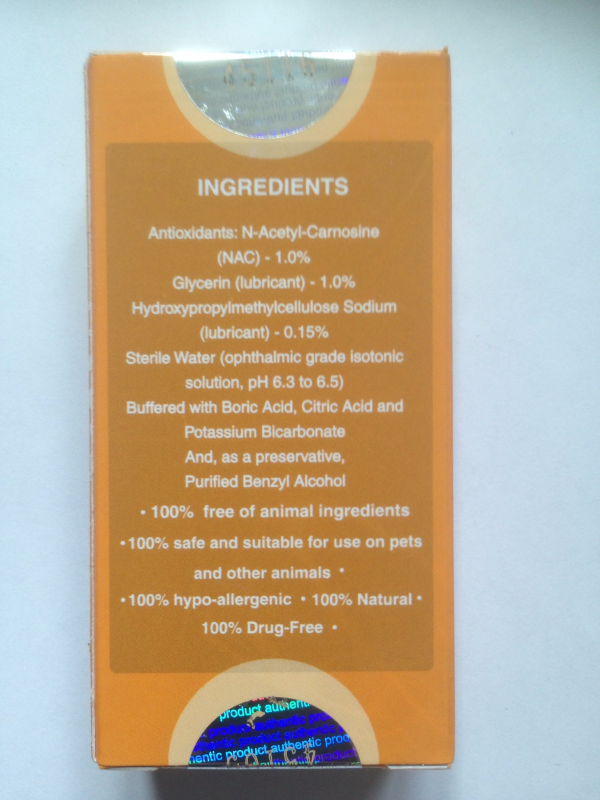 Ethos Bright Eyes Cataract NAcetylCarnosine Eye Drops For Dogs and Pets 60ml Vitamins