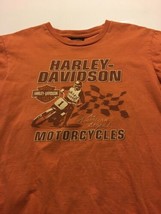 HARLEY-DAVIDSON Motorcycles Kids Orange T-Shirt Size 18/20 X-Large Madison, Wi - $24.25