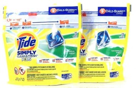 2 Bags Tide 7 Oz Simply Clean & Fresh Pods Daybreak Fresh 13 Pacs Detergent