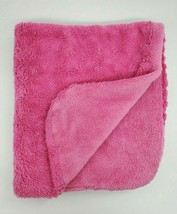 Blankets &amp; Beyond Baby Blanket Solid Hot Pink Girl Plush Security Furry B69 - $22.49