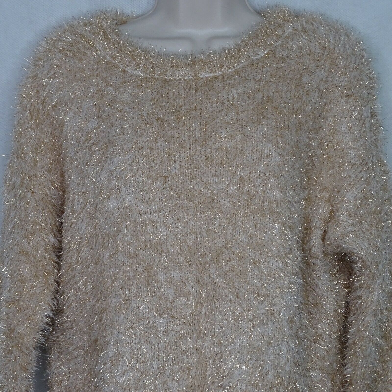 Wild Fable Target Fuzzy Sweater Women Size S Gold Metallic Long Sleeve