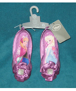 Disney Store Frozen Purple Elsa and Anna Sparkle/ Glitter Ballet Flats s... - $33.00
