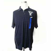 Yale University Bulldogs Men Polo Shirt Size L Navy Blue Stripes Champion Elite - $58.15