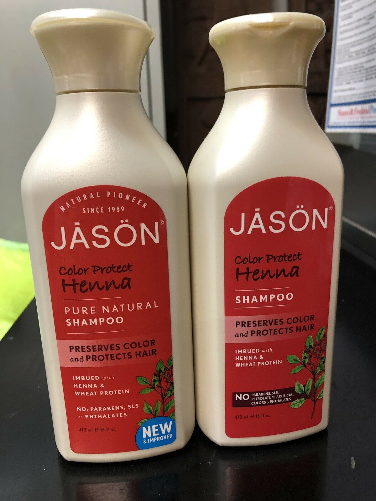 Jason Restorative Natural Shampoo 16 oz Two Bottles Henna Shampoo