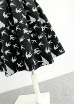 Women Black Woolen Pleated Party Skirt Warm Winter Midi Party Skirt Plus Size image 4