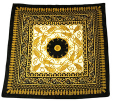 Black And Gold Tassel Ropes Scarf Handkerchief 34” - $31.79