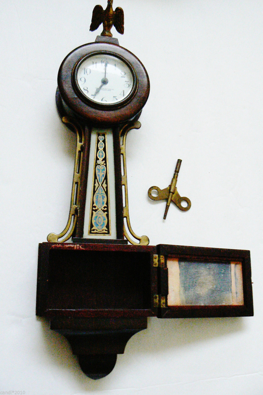 VTG Antique Banjo Wall Hanging Clock 8 day The New Haven Clock Co. with