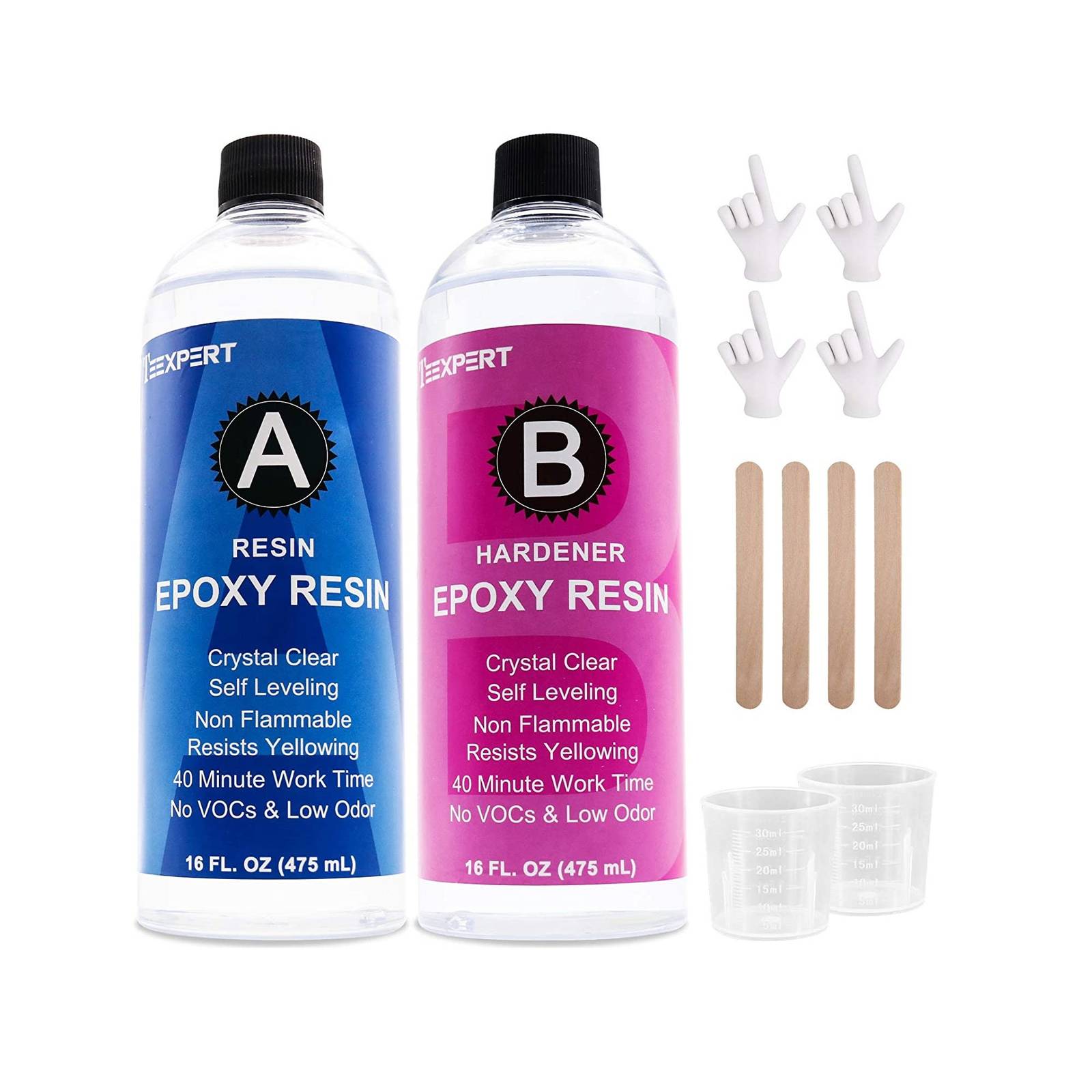 Teexpert 32 oz Epoxy Resin and Hardener Kit Clear For Jewelry Diy Crafts Other Art