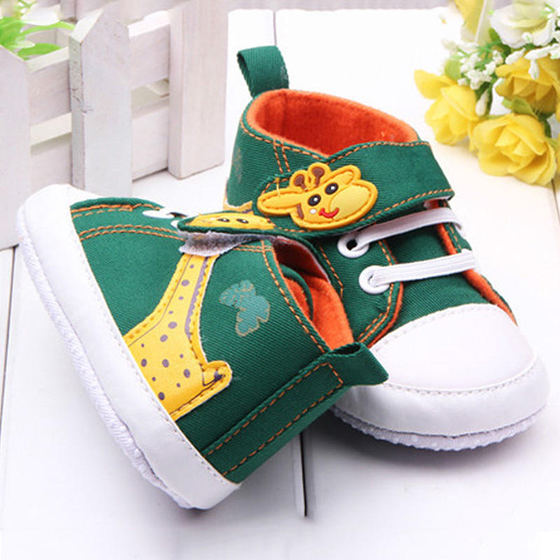 (green size 3)Fashion Baby Shoes Boy Girls Cartoon Printed Giraffe ...