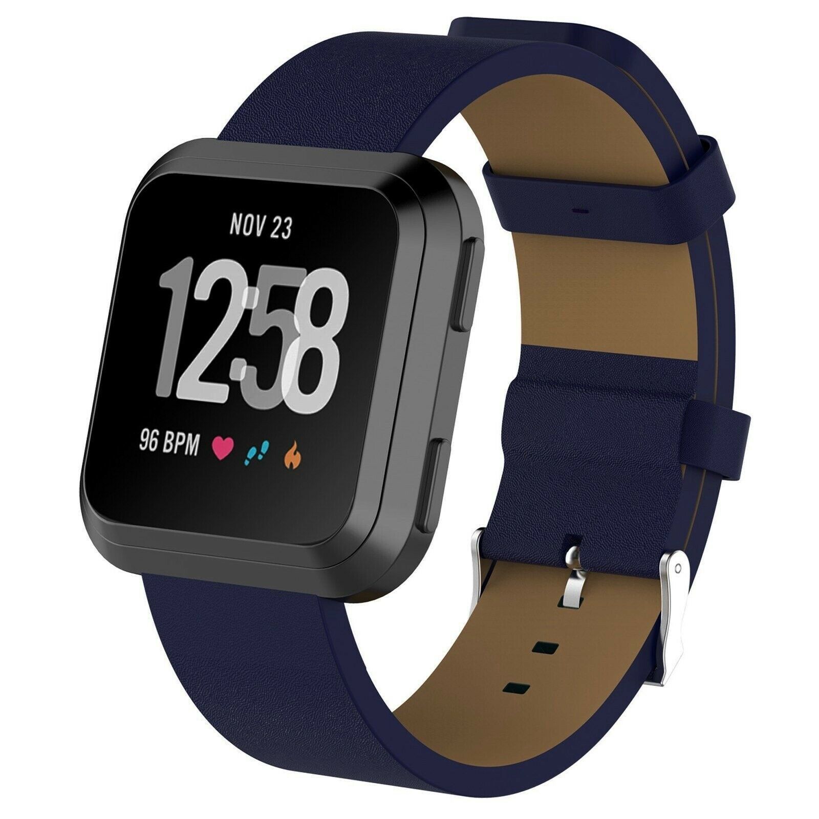 fitbit versa blue leather band