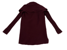 NWT Ralph Lauren Cashmere Blend Wrap Sweater Women Burgundy Cable Knit Small image 7