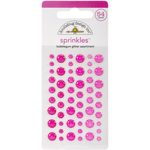 Doodlebug Sprinkles Adhesive Glitter Enamel Dots 54/Pkg-Bubblegum - $20.68