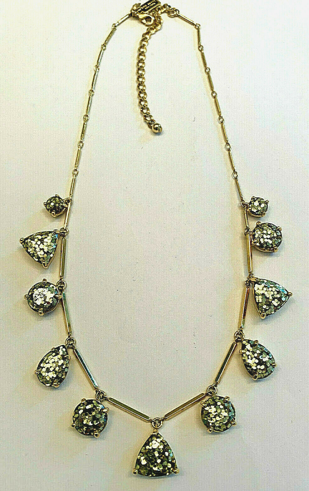 Primary image for NEW KATE SPADE NEW YORK GOLD GLITTER VEGAS JEWELS SPARKLE STATEMENT NECKLACE