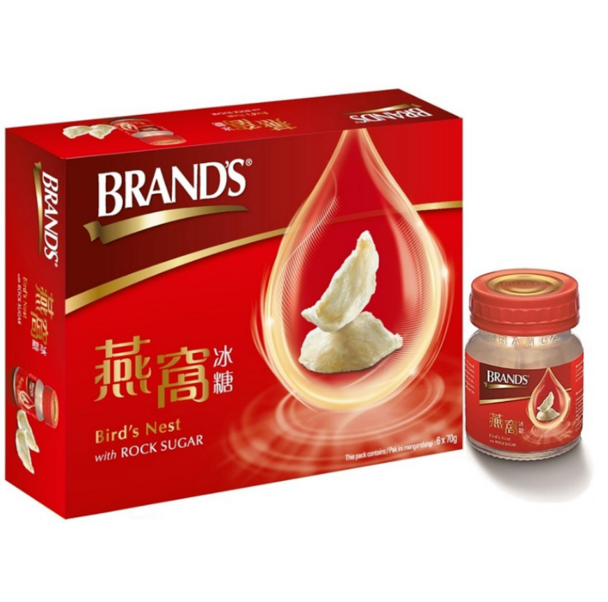 2 X BRANDS BIRDS NEST WITH ROCK SUGAR 70GX4S For radiant skin & better
