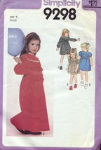 Simplicity 9298 Child&#39;s Dress in 2 Lengths  &amp; Belt Size 5 Vtg 1979 - $1.97