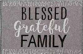 4 Tapestry Placemats,13"x19", Inspirational, Blessed,Grateful,Family On Grey, Hc - $21.77