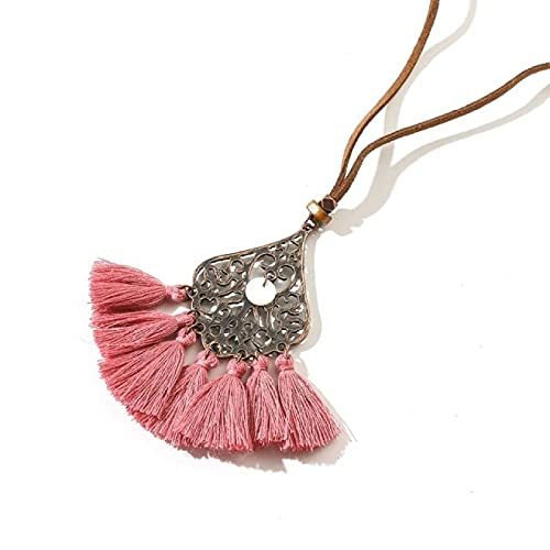 Vintage Boho Gypsy Ethinic Tassel Pendant Necklace for Women Female 2021