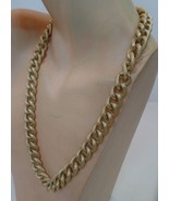 Vintage AVON Bold Brushed Goldtone Chunky Toggle Closure Necklace apx 22&quot; L - $19.80