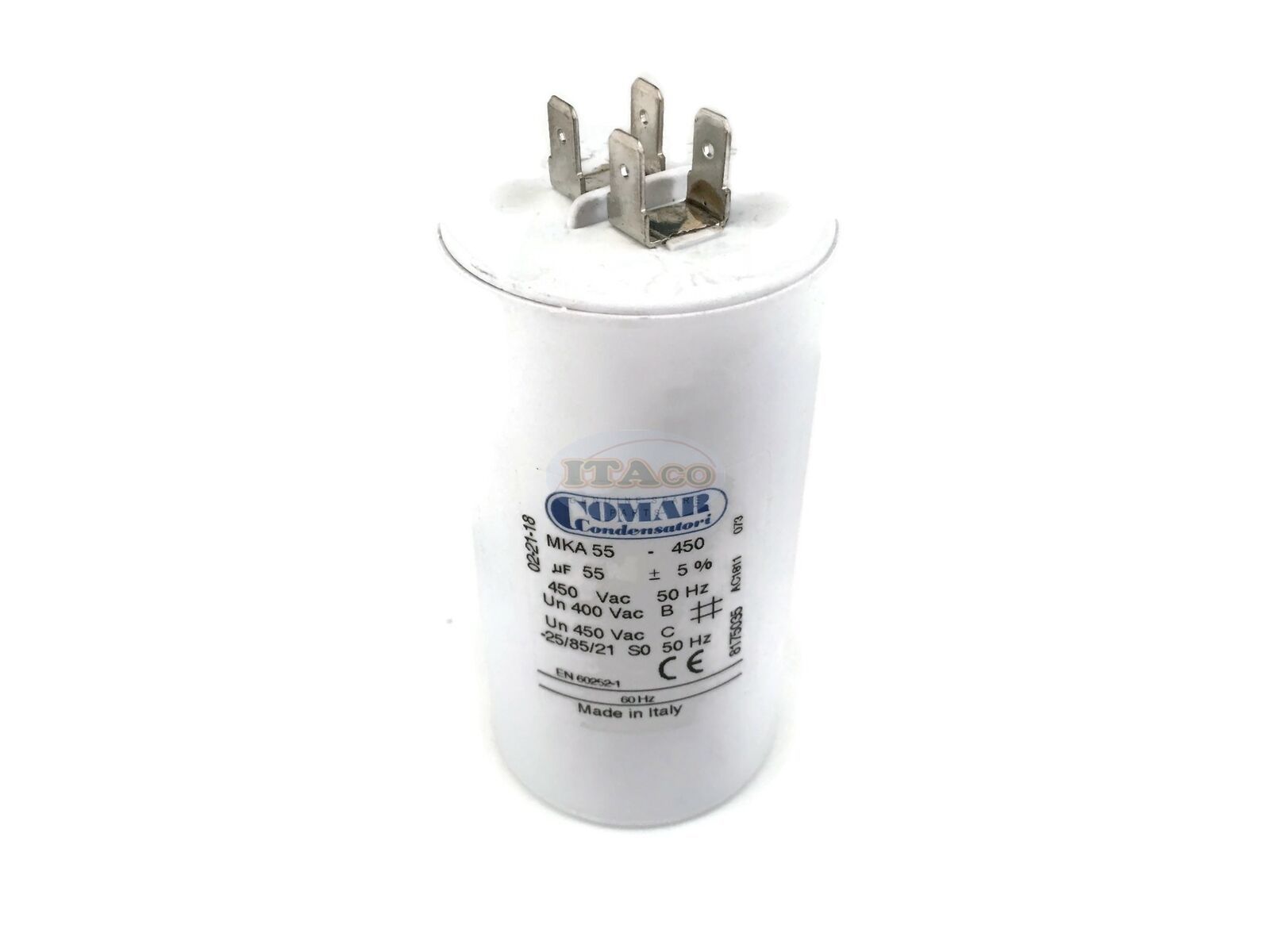 Made in ITALY Motor Electrolytic Comar CONDENSER with Stud 55UF CAPACITOR MK 55 UF 52.3UF ~ 57.75UF 450V Vac 