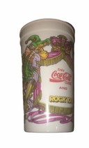 Enjoy Coca-Cola Classic &amp; Rock 104 Mardi Gra Collectible Vintage 1990’s Cup - $5.78