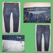 American Eagle Distressed Slim Blue Mid Rise Straight Leg Jeans Sz 31 Men's - $20.78