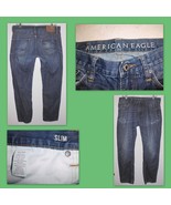 AMERICAN EAGLE Distressed Slim Blue Mid Rise Straight Leg Jeans Sz 31 Men&#39;s - $20.78