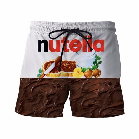 New Nutella Short Pants Delicious Chocolate Sauce Prints 3D Shorts Mens Hipster