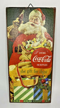 2013 Coca Cola Wood Wall Plaque Christmas Santa U72/0942 - $36.99