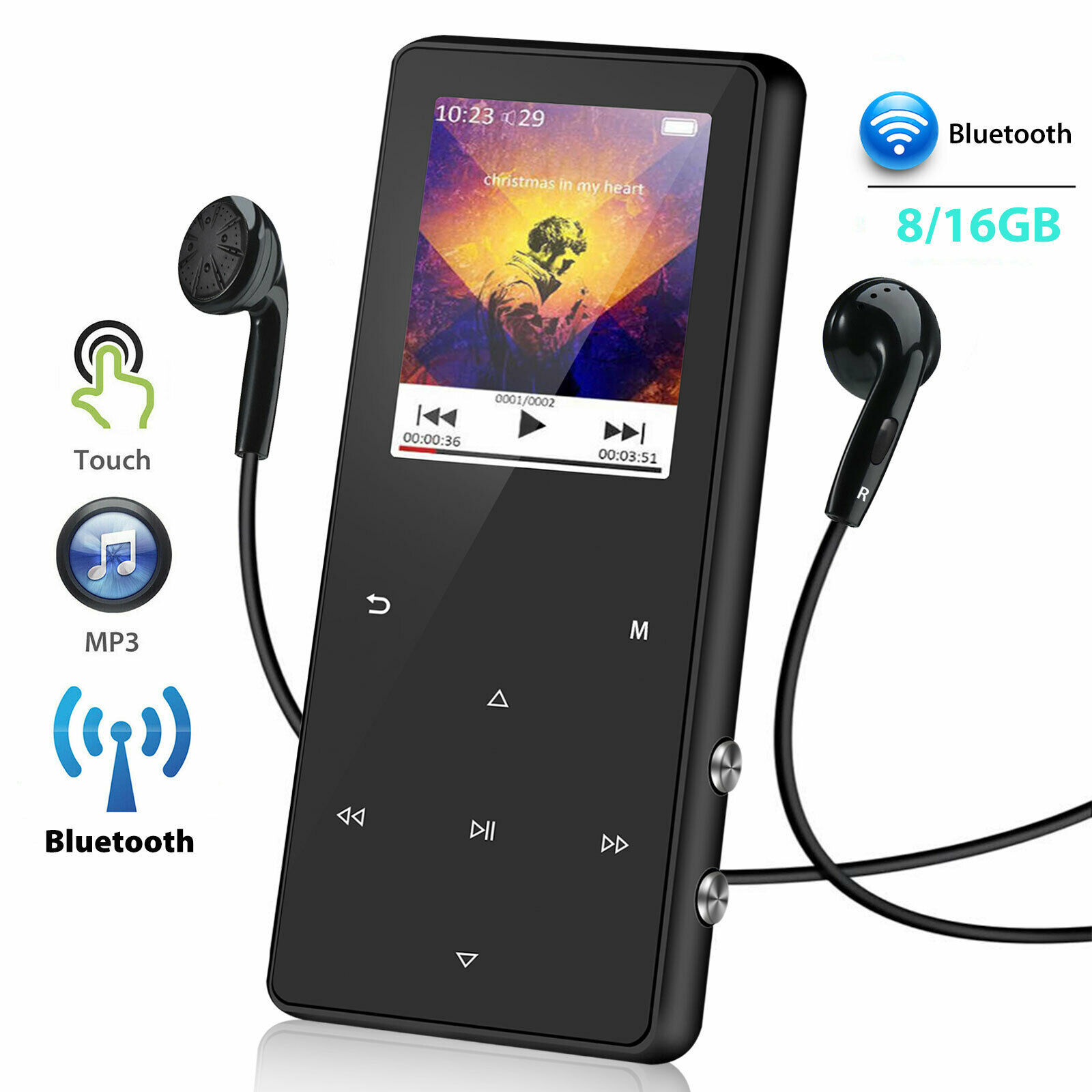 Bluetooth MP3 Player Portable FM HiFi Lossless Media Radio Support Up