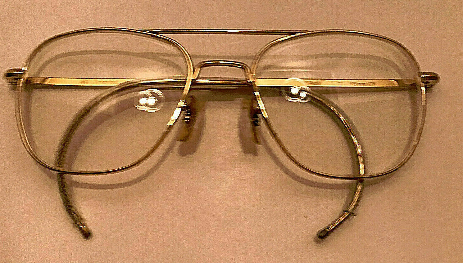 AO Gold Rimmed Glasses Vintage Aviator 165 Mm 57 - 20 - Optical