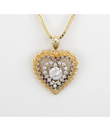 14k Yellow Gold Diamond Heart Pendant Necklace 1.00 ct TCW - 18&quot; Length - $1,695.00