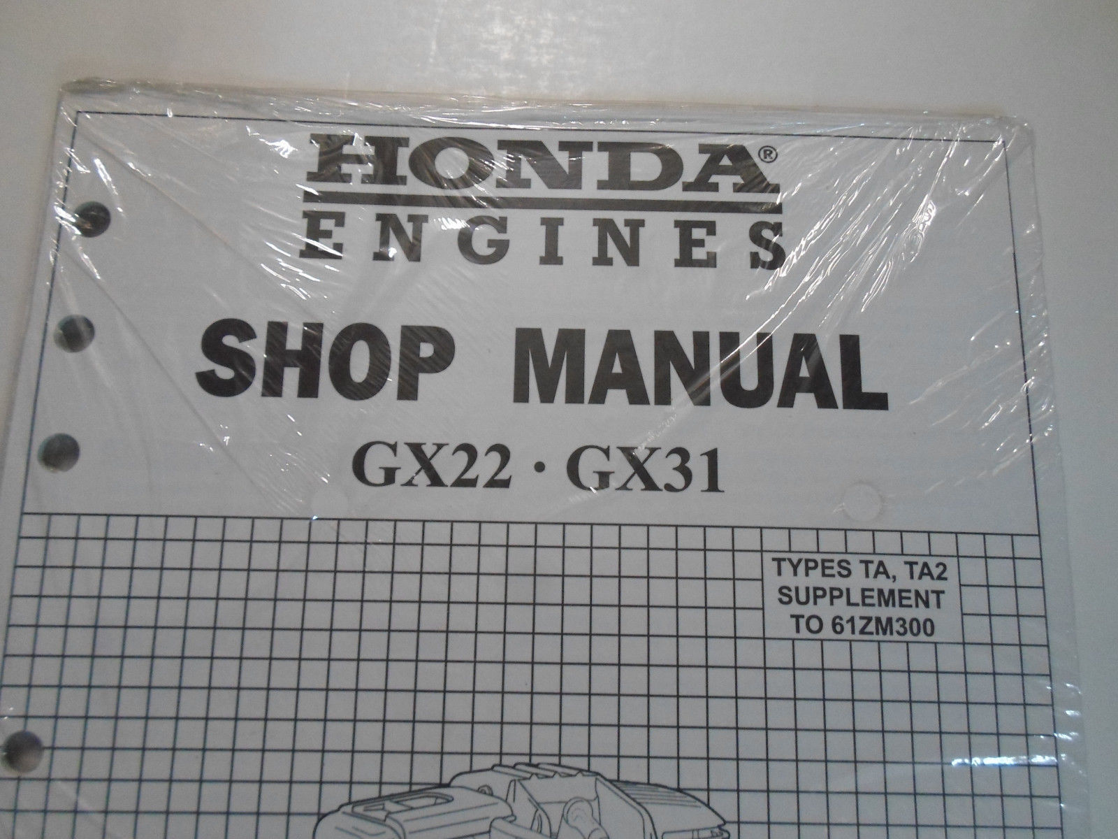 2001 Honda Engines GX22 GX31 Shop Service Supplement Manual NEW TYPES TA  TA2 SET