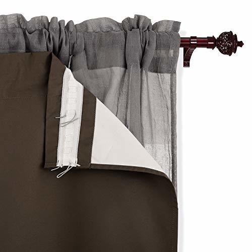 Deconovo Solid Blackout Rod Pocket Curtains Heavy Microfiber Blackout
