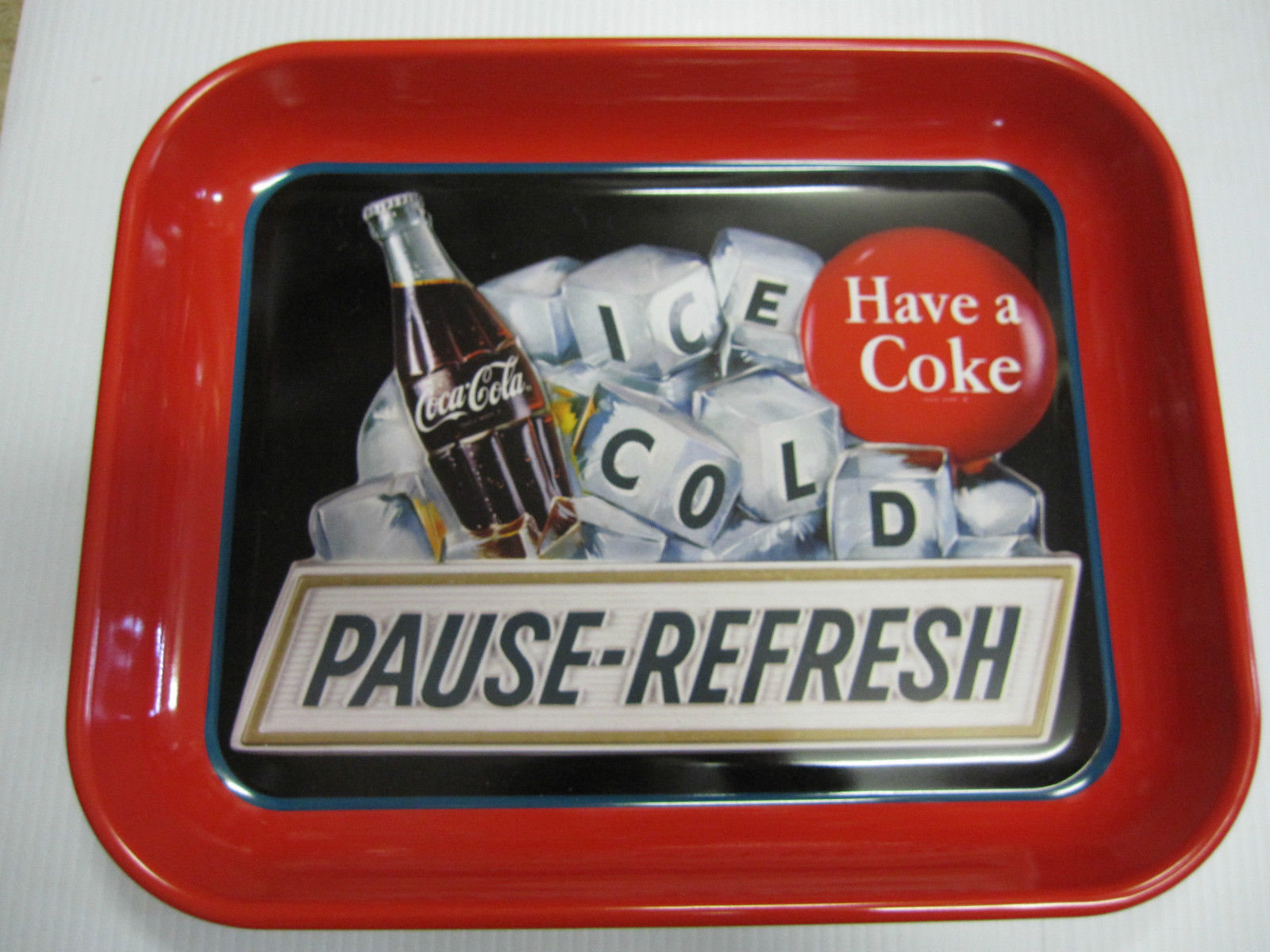Primary image for Coca Cola Metal Pause-Refresh Tray - New -