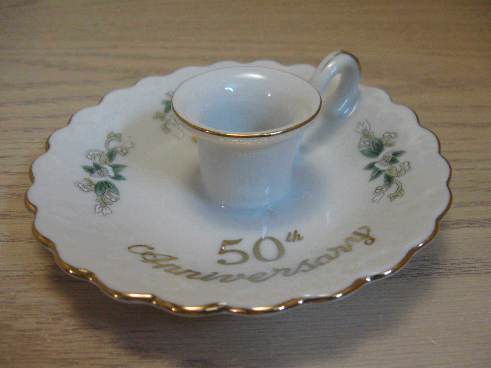 Primary image for Lefton Candle Stick Holder 50th Anniversary Flower & Bell Designs #01103