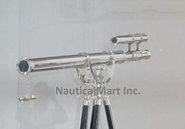 NauticalMart Floor Standing Chrome Double Barrel Telescope 62" image 3