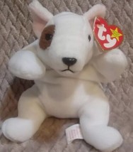 1999 Ty B EAN Ie Babies Collection White Butch Soft Plush 9" Dog Toy w/ Tag - $19.98