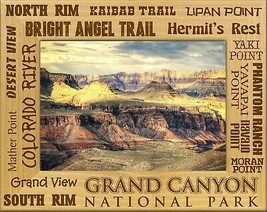 Grand Canyon National Park Points of Interest Engraved Wood Picture Frame (8x10  - $52.99