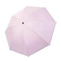 Gentle Meow Portable Folding Umbrella Sun Protection Umbrella, Pink Plaid - $20.46