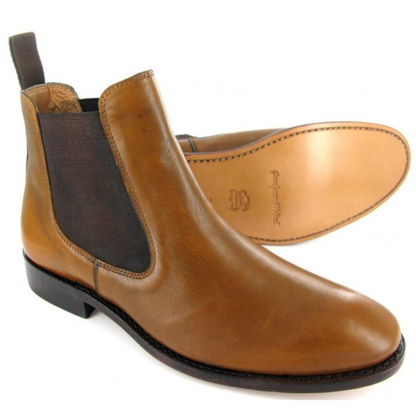 Men Brown Chelsea Jumper Slip On Classic Style High Ankle Genuine Leather Boots