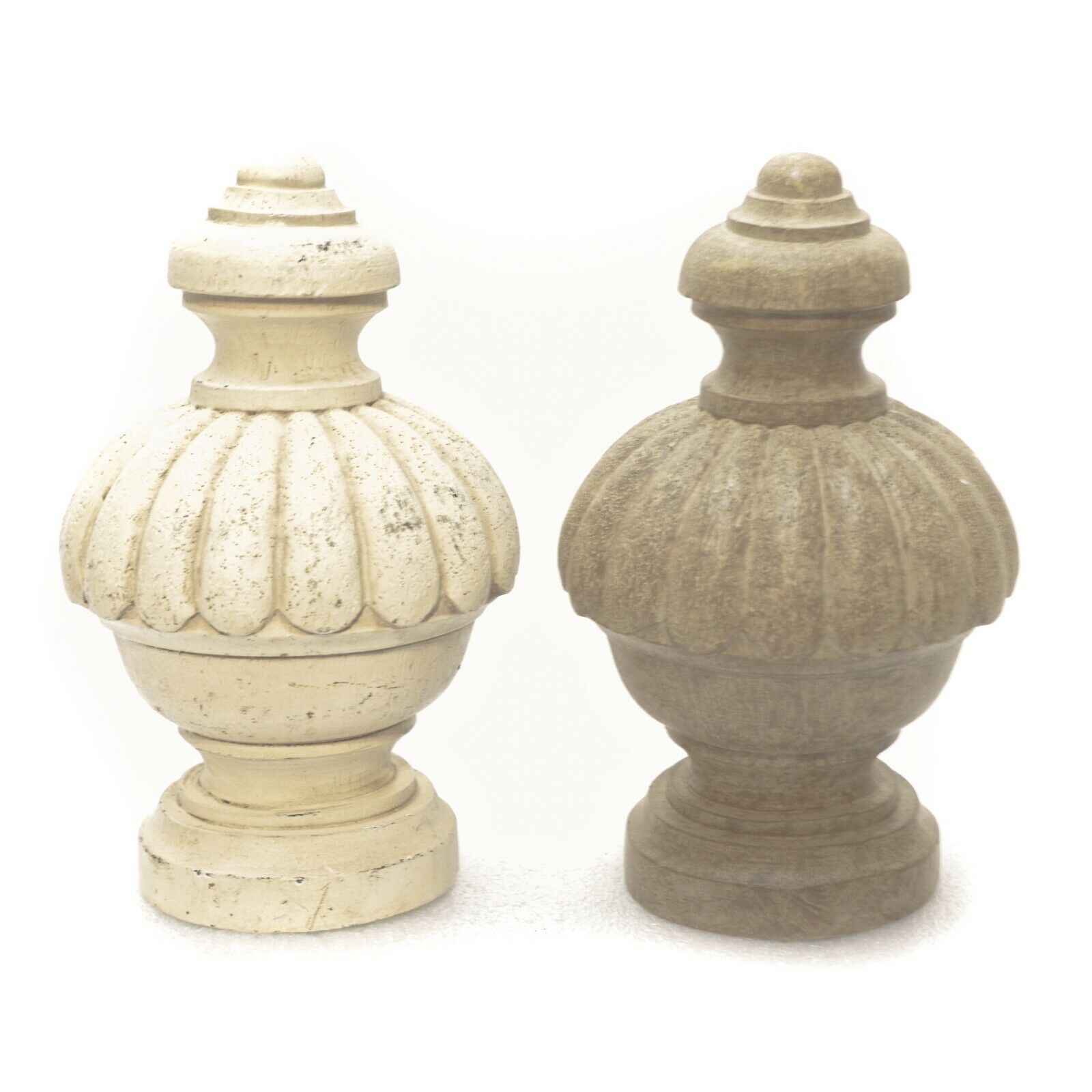 Set of 2 Curtain Rod End Cap Bed Finials Furniture Cream Beige Plastic