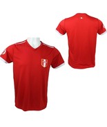 1Peruvian soccer unisex shirt team world cup t Short Sleeve white red - $16.58