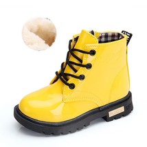 2022 New Winter Children Shoes PU Leather Waterproof Plush Boots Kids Snow Boots - $42.86