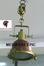 Medieval Epic Vintage Copper And Brass Hanging Pendant Ship Light image 1